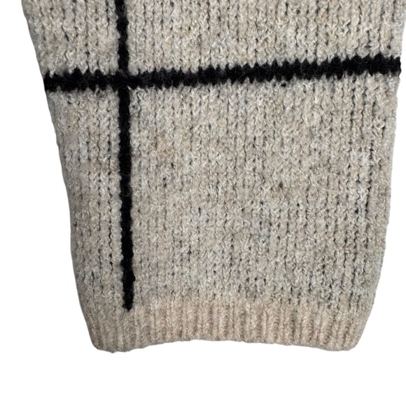 Madewell Windowpane Wool Blend Turtleneck Pullover Sweater Size XS Gray - Picture 5 of 7